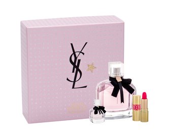 Yves Saint Laurent Mon Paris parfémovaná voda 90 ml + parfémovaná voda 7,5 ml + rtěnka Rouge Volupte Shine N. 49 1,4 ml