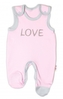 Kojenecké bavlněné dupačky Baby Nellys, Love - růžové, vel. 62; 62 (2-3m)
