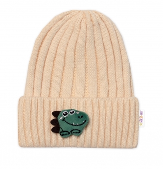 Dětská zimní čepice Dino - ecru, vel. 48-54 cm; 98-104 (2-4r)