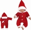 Z&Z Dětský pletený overálek s kapucí Baby Santa, červený, vel. 86; 86 (12-18m)