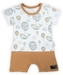 Kojenecké body s nohavičkami Nicol, Miki - krátký rukáv, bílo/hnědá