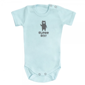 Mamatti Kojenecké body krátký rukáv Bear - mátová, vel. 74; 74 (6-9m)