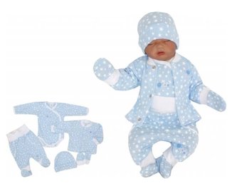 Z&Z 5-dílná soupravička do porodnice Hvězdička, modrá, vel. 62; 62 (2-3m)