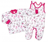 Baby Nellys  2-dílná sada, bavlněné dupačky s košilkou Berušky, bílá, vel. 68; 68 (3-6m)