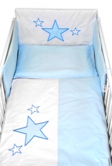 Mantinel s povlečením Baby Stars  - modrý, 120x90 cm; 120x90