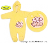 Zimní/podzimní kombinézka/overálek Medvídci - krémově žlutá, vel. 74; 74 (6-9m)