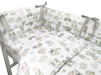 3-dílná sada Mantinel s povlečením - Piloti, olivová, 135 x 100 cm; 135x100