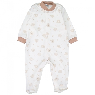 Kojenecký overálek, pyžámko, bavlna Teddy Baby - béžová, vel. 68; 68 (3-6m)