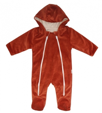 Kojenecký overal VELVET, Baby Fox - hnědý, Mamatti; 56 (1-2m)