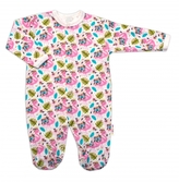 Baby Nellys Kojenecký overálek zapínání uprostřed, Plameňák - bílá/růžová, vel. 86; 86 (12-18m)