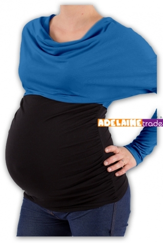 Be MaaMaa Těhotenská tunika VODA DUO - tm.modrý-černý; L/XL
