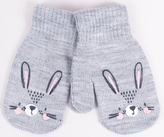 Zimní dívčí rukavičky se šňůrkou Králíček - šedé, vel. 110; 110 (4-5r)