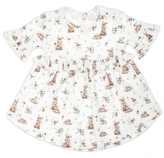 Šatičky krátký rukáv s volánky, Nicol, Bunny - krémové, vel. 92; 92 (18-24m)