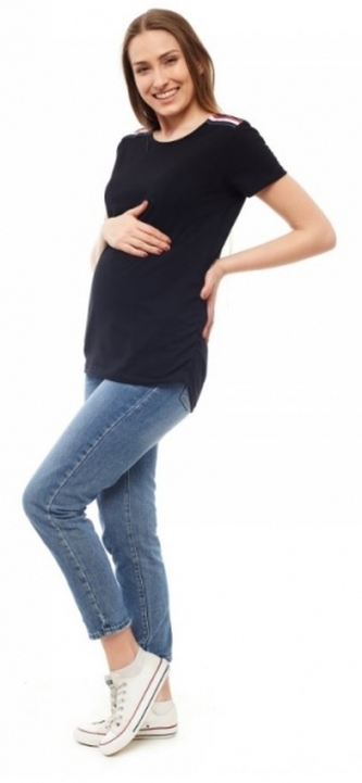 Be MaaMaa Těhotenské triko, kr. rukáv - černé, vel. XXL/XXXL; XXL/XXXL