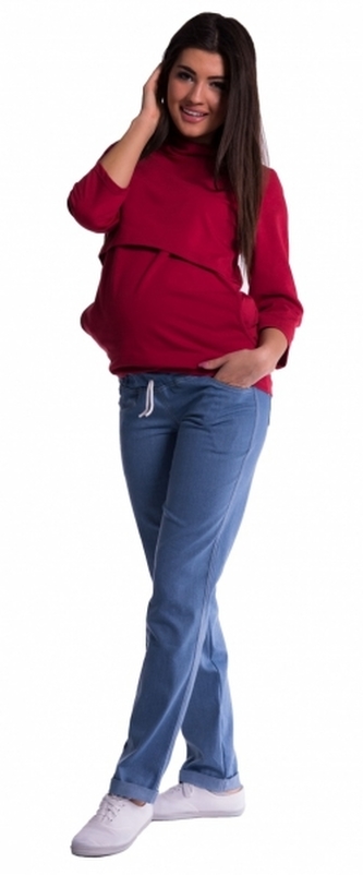 Be MaaMaa Těhotenské kalhoty - světlý jeans, vel. XL; XL (42)