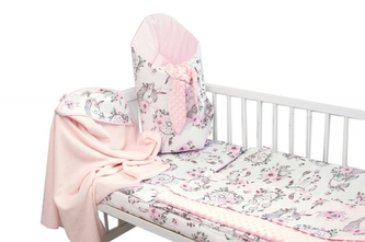 Baby Nellys 6-ti dílná výhod. sada s dárkem pro miminko, 120x90 Sny Jednorožce, růžová; 120x90