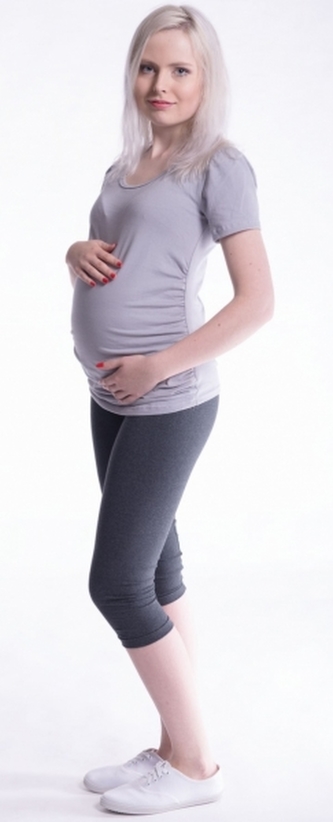 Be MaaMaa Těhotenské barevné legíny 3/4 délky - tm. béžová, vel. XL; XL (42)