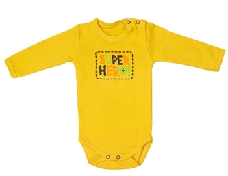 Mamatti Kojenecké body dlouhý rukáv, Hero - hořčicová, vel. 80; 80 (9-12m)