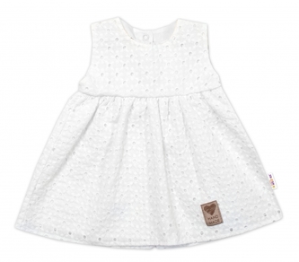 Baby Nellys Lehké Handmade šatičky Madeira, bílé, vel. 86; 86 (12-18m)