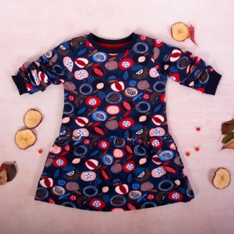 K-Baby Dívčí bavlněné šaty, Ovoce - granátové, vel. 80; 80 (9-12m)