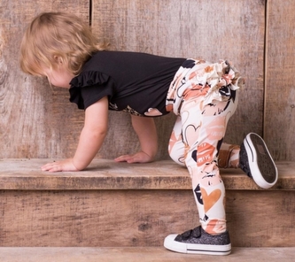 G-baby Bavlněné legíny s volánkem, Kiss - smetanové; 68 (3-6m)