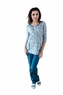 Be MaaMaa Těhotenské,kojící pyžamo, 3/4 rukáv - šedá/jeans, vel. XXXL; XXXL (46)