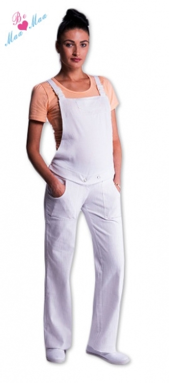 Be MaaMaa Lacláče - zahradníky bílé, vel. XL; XL (42)