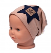 Dětská čepice bavlna, Baby Star, Baby Nellys, cappuccino; 80/86 (12-18m)