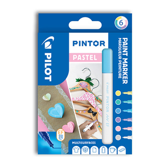 Pilot, Sada 6 ks Akrylový Akrylový Popisovač Pintor, (EF) extra tenký, mix pastelových barev