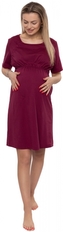 Dámská těhotenská/kojící noční košile Luna, bordo, vel. XXL, Be MaaMaa; XXL (44)