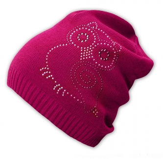 Jarní/podzimní čepice Sovička - malinově růžová, Baby Nellys; 110 (4-5r)