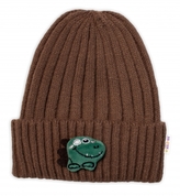 Dětská zimní čepice Dino, Baby Nellys - hnědá, vel. 48-54 cm; 98-104 (2-4r)