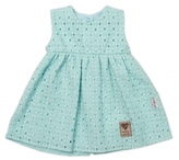 Baby Nellys Lehké Handmade šatičky Madeira, mátové; 62 (2-3m)