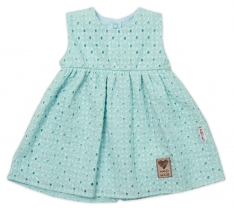 Baby Nellys Lehké Handmade šatičky Madeira, mátové; 62 (2-3m)