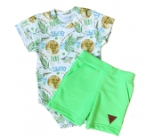 Body kr. rukáv + kraťásky s kapsami 2D sada, Cestovatel, G-baby, zelené; 68 (3-6m)