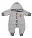 Pletený overálek s kapucí Hand Made STAR, Baby Nellys, šedý, vel. 68/74; 68/74 (6-9m)