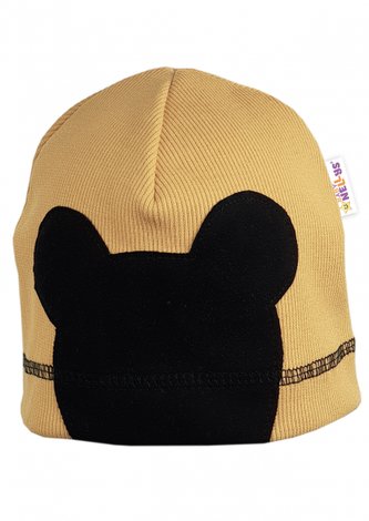 Baby Nellys Jarní, podzimní čepice Mouse, camel, vel. 2/4 roky; 98-104 (2-4r)