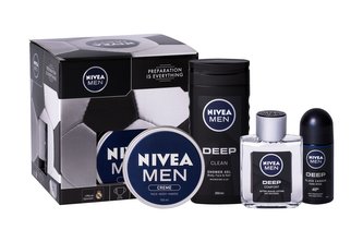Nivea Men Deep voda po holení 100 ml + sprchový gel 250 ml + antiperspirant roll-on 50 ml + univerzální krém Men Creme 150 ml
