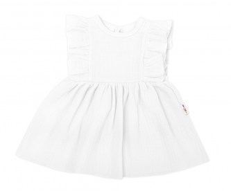 Lehké mušelínové šatičky pro holčičky, bílé, vel.  104; 104 (3-4r)