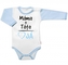 Body dlouhý rukáv s vtipným textem Baby Nellys, Máma+Táta, vel. 86, kluk; 86 (12-18m)