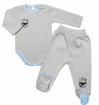 2-dílná sada G-baby body dl. rukáv + polodupačky Fotograf, šedá, vel. 68; 68 (3-6m)