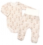 2-dílná sada body zap. u krku + polodupačky, Baby Nellys, Sweet Candy - krémová; 74 (6-9m)