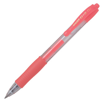 Pilot, Gelový roller G-2 Neon, 0.7, (M) střední, neónová červená