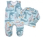 Baby Nellys  2-dílná sada, bavlněné dupačky s košilkou Krokodýl Eda, mint, vel. 62; 62 (2-3m)