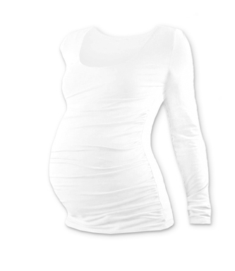 JOŽÁNEK Těhotenské triko Johanka s dlouhým rukávem - bílá, XXL/XXXL; XXL/XXXL