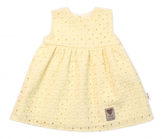 Baby Nellys Lehké Handmade šatičky Madeira, žluté, vel. 98; 98 (2-3r)