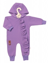 Teplákový overal s volánkem a kapucí GIRL, Baby Nellys, fialový, vel. 68; 68 (3-6m)