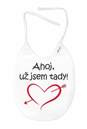 Nepromokavý bryndáček, 24 x 27 cm - Ahoj, už jsem tady! Baby Nellys  - bílý