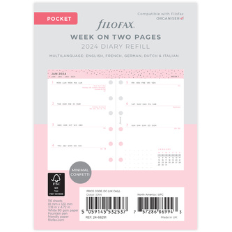 Filofax, Diářový set Confetti 2024, Kapesní