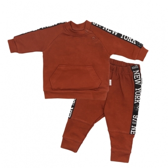 Mamatti Dětská tepláková souprava zapínání na boku, Baby Fox - hnědá; 68 (3-6m)